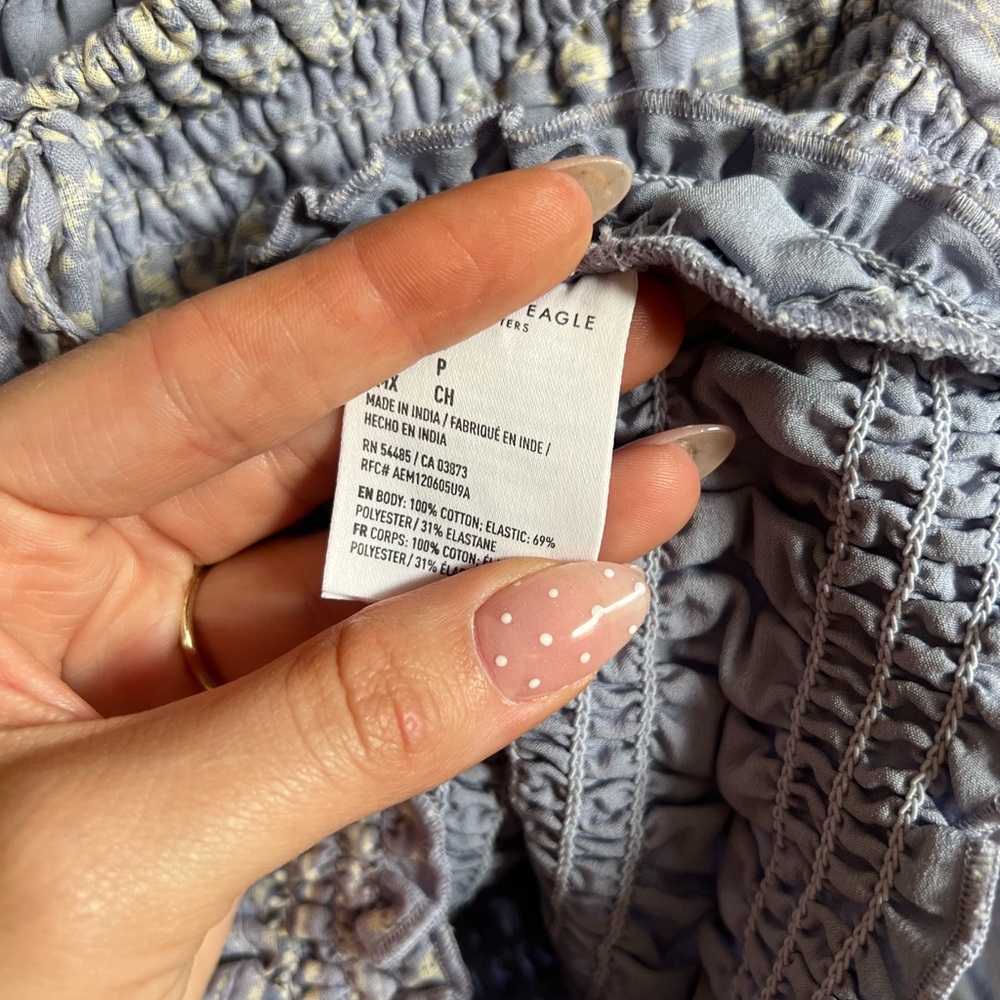 Aerie Light Blue Smocked Top - Picture 6 of 6